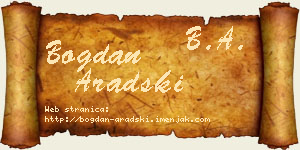 Bogdan Aradski vizit kartica